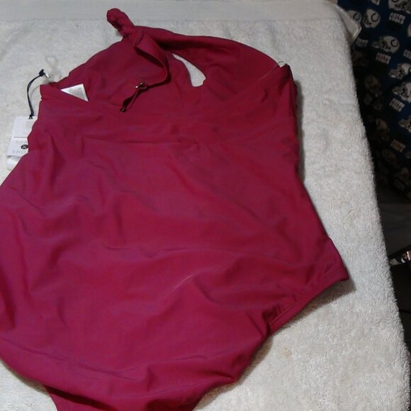 Shade & Shore Women's One Shoulder Twist Cut-out One Piece Swimsuit Purple M L - Picture 12 of 16